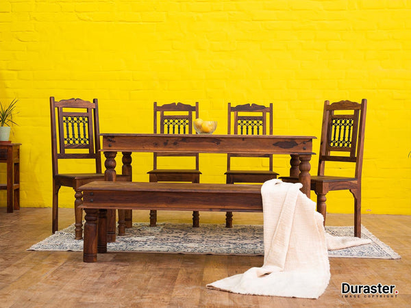 Vismit Traditional Sheesham Dining Set with Chairs #1 - Duraster 