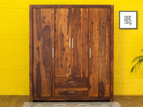 Duraster Vismit Modern Sheesham Wood Wardrobe Cabinet #10