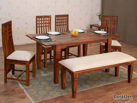 Vismit  Solid Sheesham wood Dining Set #7 - Duraster 