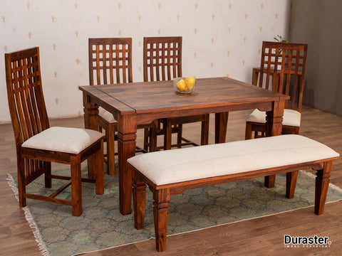 Vismit  Solid Sheesham wood Dining Set #7 - Duraster 