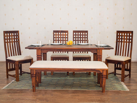 Vismit  Solid Sheesham wood Dining Set #7 - Duraster 