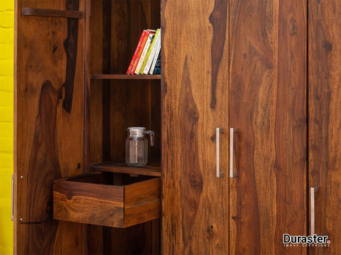 Vismit Modern Sheesham Wood Wardrobe Cabinet #10 - Duraster 