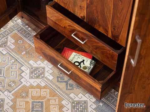 Vismit Modern Sheesham Wood Wardrobe Cabinet #10 - Duraster 