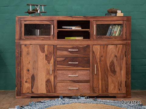 Elementary Solid Sheesham wood Highboard Cabinet #5 - Duraster 