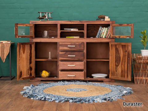 Elementary Solid Sheesham wood Highboard Cabinet #5 - Duraster 