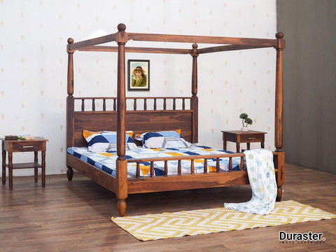 Vismit Solid Sheesham Wood Four-Poster Bed #6 - Duraster 