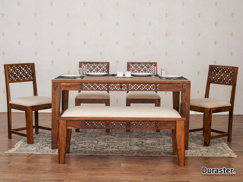 Vismit Premium Solid Sheesham wood Dining Set #4 - Duraster 
