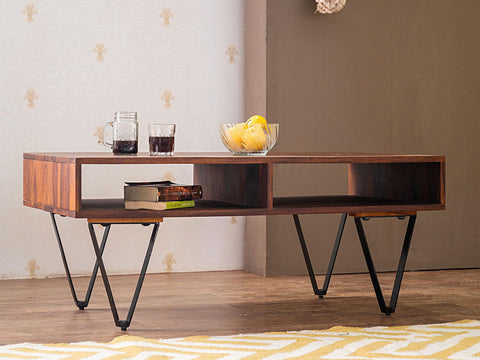 Duraster Vismit Solid Sheesham wood  Coffee Table with Iron Legs  #3