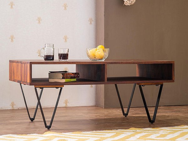 Duraster Vismit Solid Sheesham woodCoffee Table with Iron Legs#3