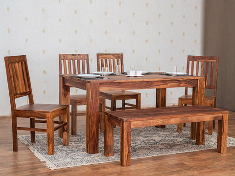 Vismit Premium Solid Sheesham wood Dining Set #5 - Duraster 