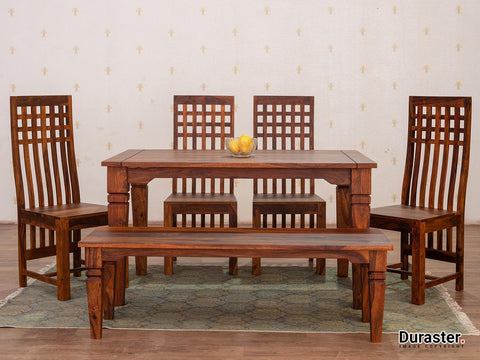 Vismit Solid Sheesham wood Dining Set #6 - Duraster 