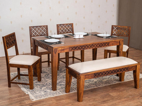 Vismit Premium Solid Sheesham wood Dining Set #4 - Duraster 