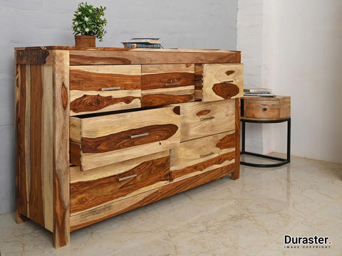 Raygoor Solid Sheesham wood 7 Drawer Chest #4 - Duraster 