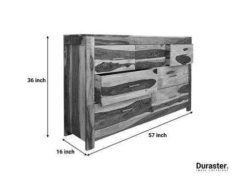Raygoor Solid Sheesham wood 7 Drawer Chest #4 - Duraster 