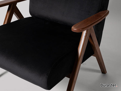 Elemantray Solid Wood Fabric Upholstered Chair #2 - Duraster 
