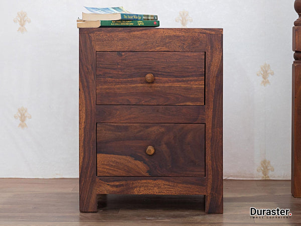 Ummed Contemporary Sheesham Wood 2 Drawer Bedside#1 - Duraster 