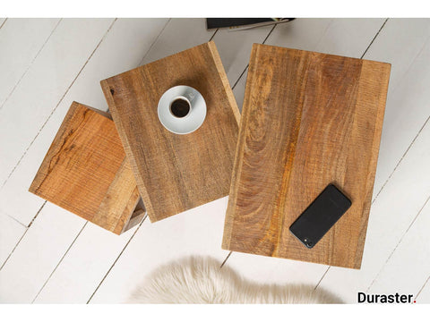 Torpedo Modern Sheesham Wood Nested Sidetable#1 - Duraster 