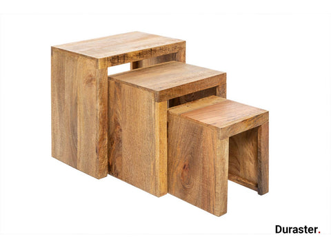 Torpedo Modern Sheesham Wood Nested Sidetable#1 - Duraster 